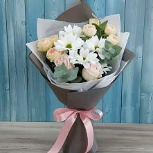 Букет цветов из:  Хризантемы и Розы #REPLACE_PRED# Железногорске-Илимском