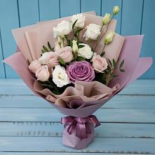 Букет цветов из:  Розы и Лизиантусы в Железногорске-Илимском