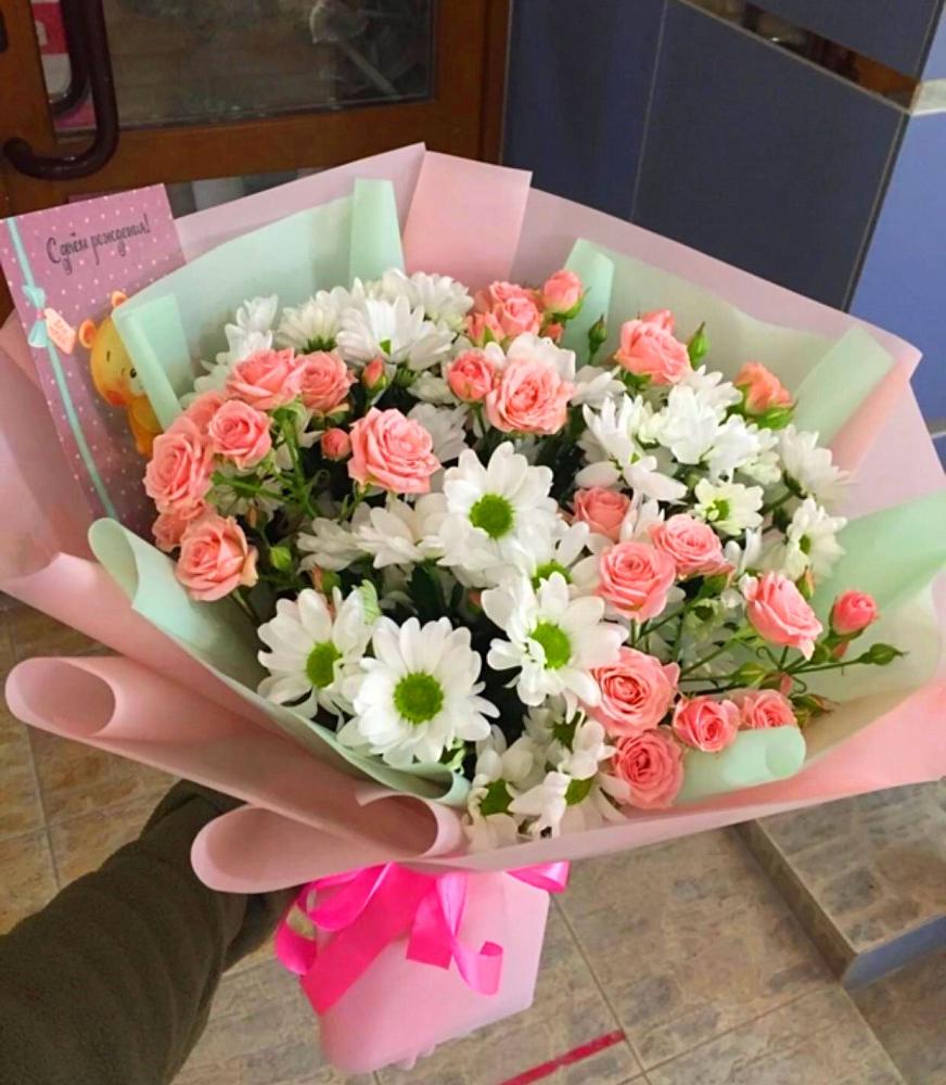 Букет цветов из: Розы и Хризантемы в Железногорске-Илимском