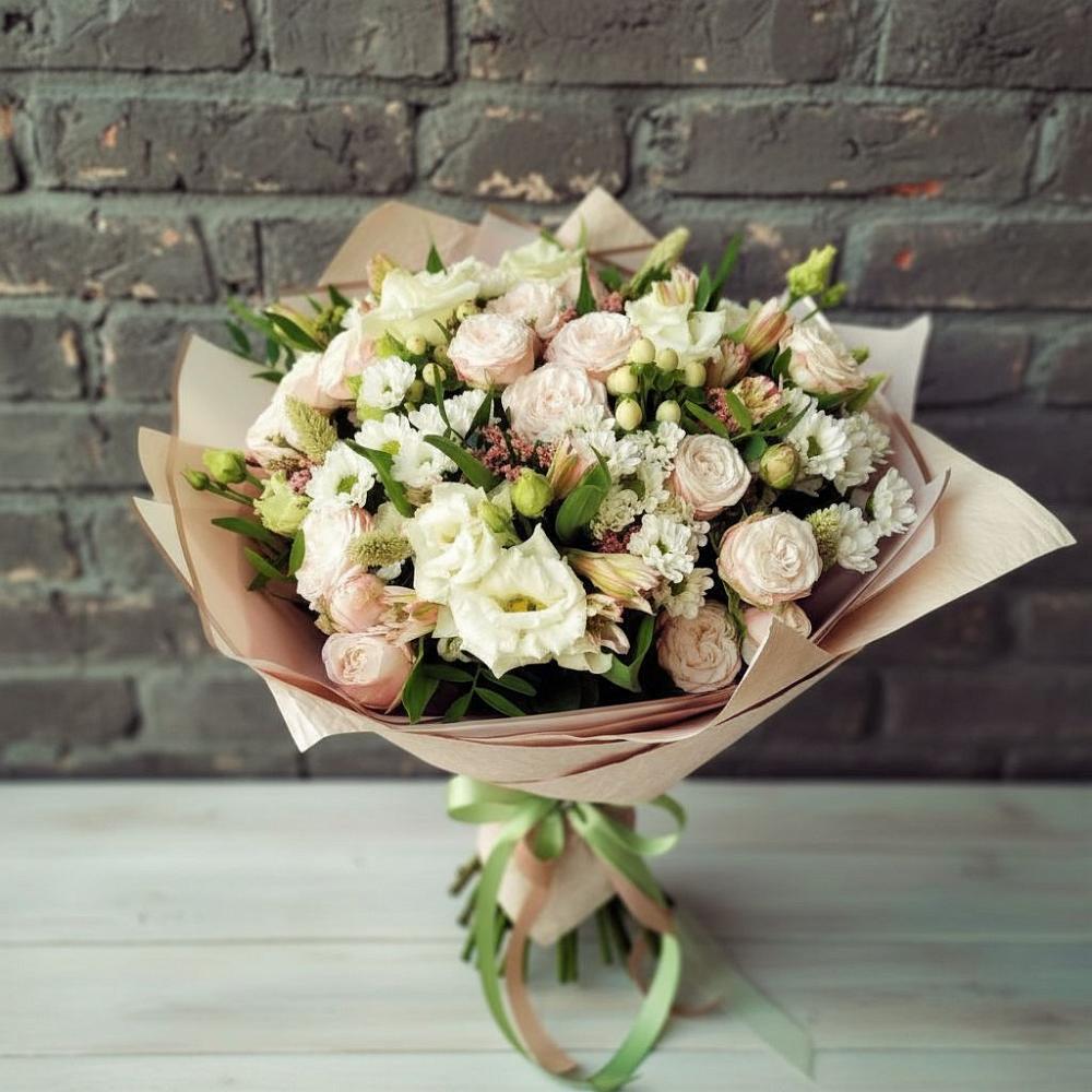Букет цветов из: Альстромерии, Розы и Хризантемы в Железногорске-Илимском