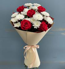 Букет цветов из:  Розы и Хризантемы в Железногорске-Илимском