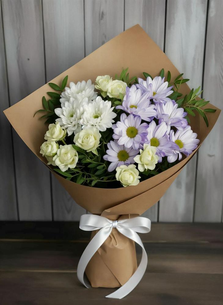 Букет цветов из: Хризантемы и Розы в Железногорске-Илимском